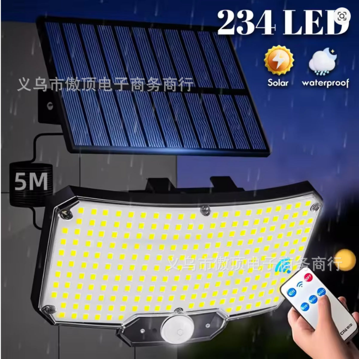 New Solar-Powered Light234LED Courtyard Waterproof Garden Villa Lighting Lamp Split Type Outdoor Lighting Lamp