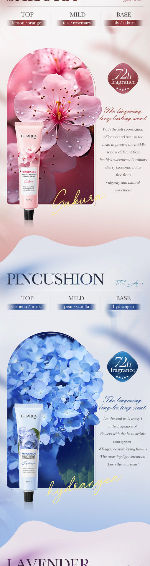 Fragrance Moisturizing Hand Cream Set BIOAOUA Autumn and winter moisturizing hand cream  foreign trade wholesale