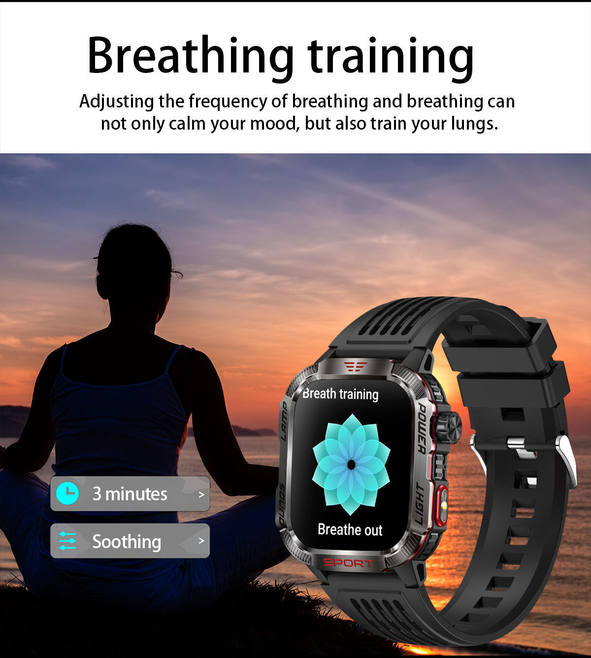 HT29Smart Watch Bluetooth Call True Heart Rate Step Sleep Monitoring IP68Deep Waterproof Sports Tri-Proof