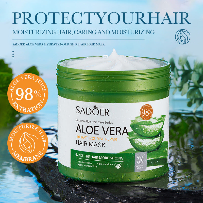 Aloe Vera Hair Mask500gSADOER Moisturizing, smooth and silky hair conditioner cross-border wholesale