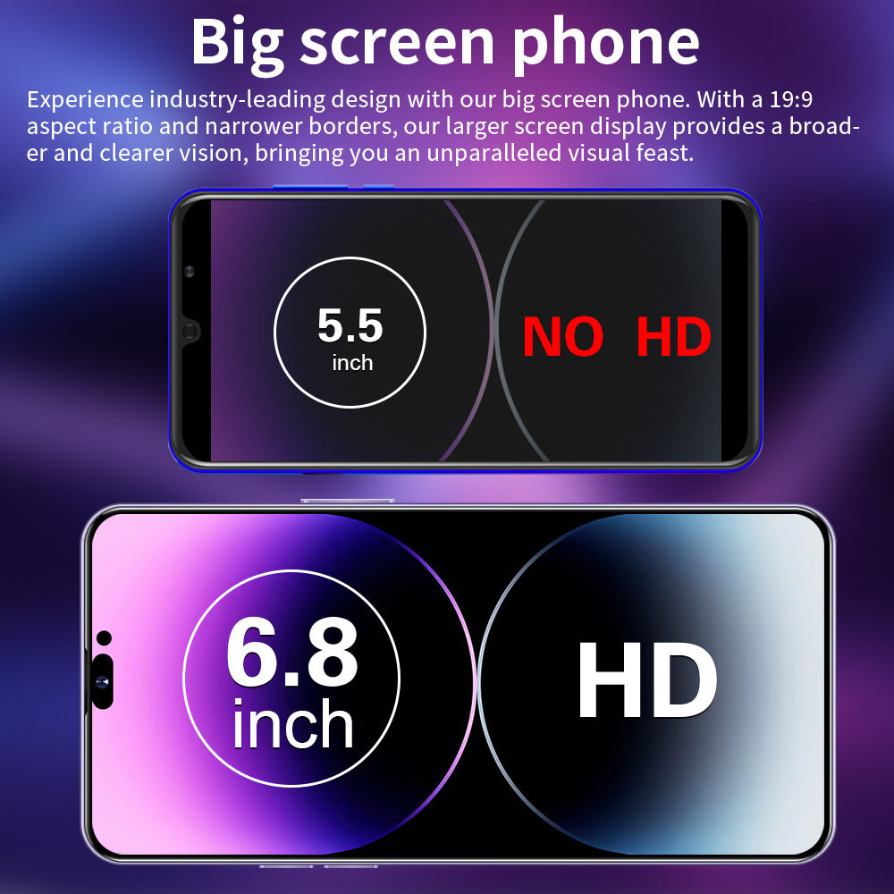 i15Promax Mobile Phone4G All Netcom6+128G Smartphone6.8Wholesale of High-Definition Large Screens