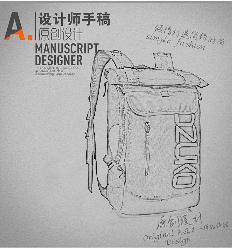Trendy Brand Backpack for Men, College Student Bag, Oxford Cloth Laptop Backpack, Business Commuting Casual Men's Backpack