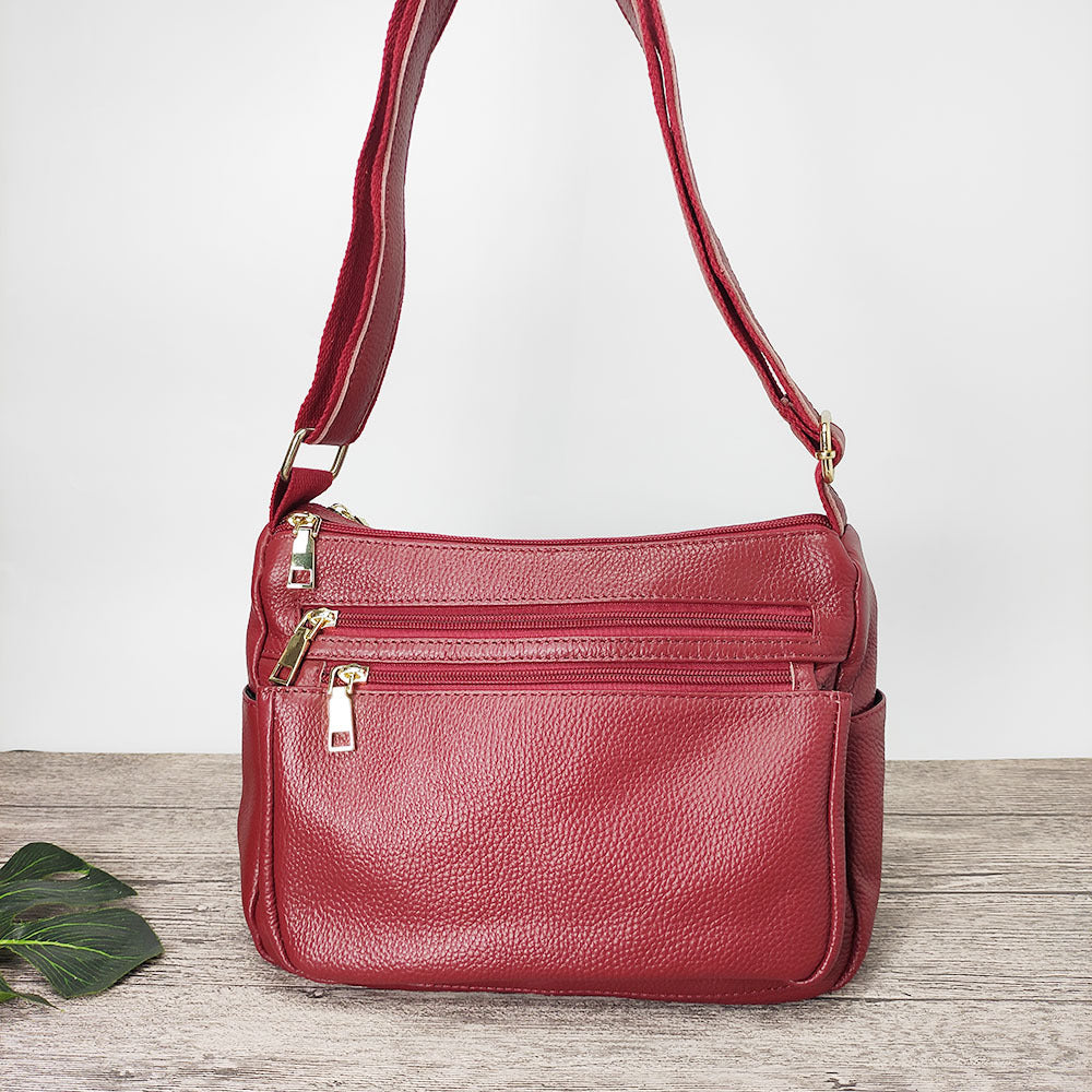 Mom's Handbag for Women2025New Genuine Leather Crossbody Bag Large Capacity Luxury Top Layer Cowhide Versatile for Middle-aged