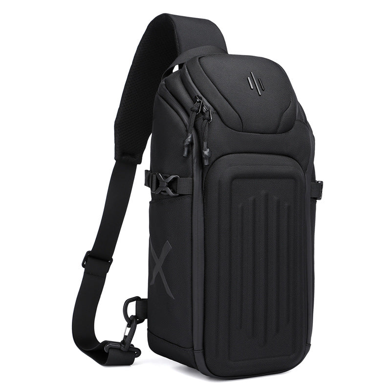 OZUKO Men's Chest Bag Waterproof Crossbody Bag Business Simple Crossbody Bag Trendy Commuter Small Backpack High-End Feel