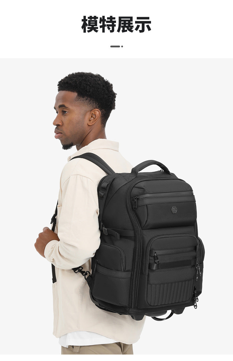 OZUKO Boarding Trolley Bag Men's Travel Backpack Multifunctional Large Capacity Short Distance Business Waterproof Backpack