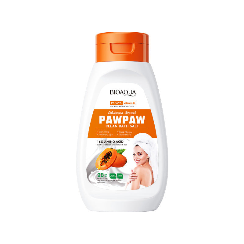 Papaya Whitening Bath Salt430ml BIOAOUA Vitamin C Body Scrub Export Cross-Border Wholesale