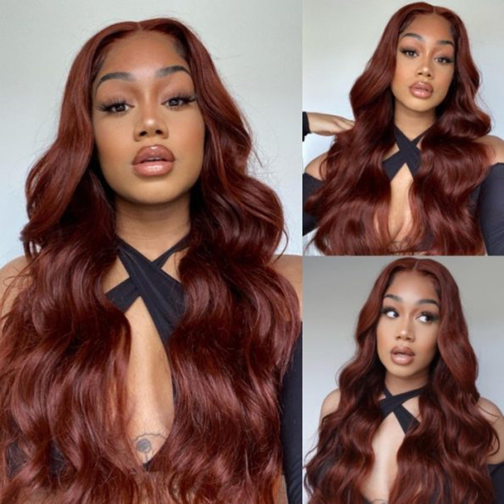 13*4Large Area Lace Hand-Crocheted European and American Fashion Women's Long Curly Wig Synthetic Long Curly Hair Wholesale