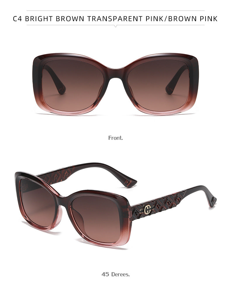 2025New European and American Fashion Large Frame Cat Eye Sunglasses for Women High-end Sun Protection Sunglasses for Women Trendy sunglasses