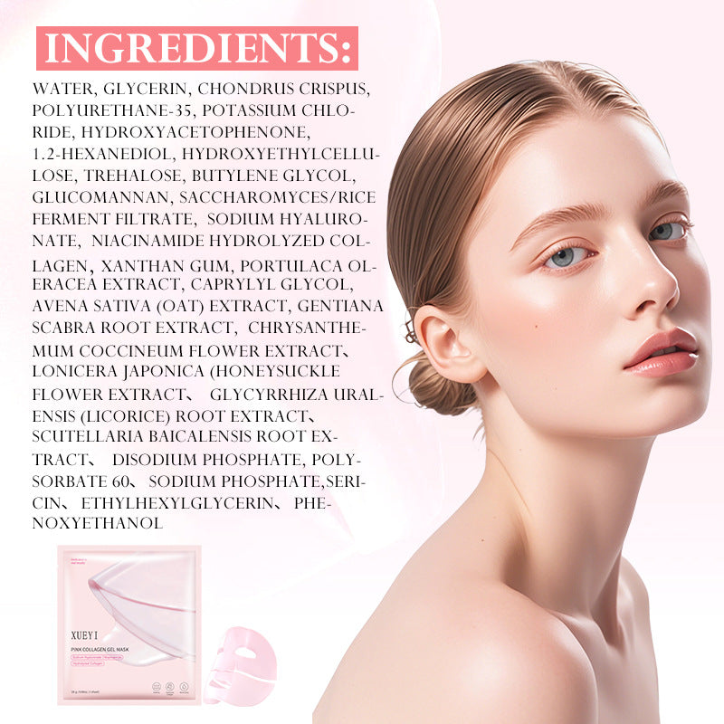 In Stock Pink Collagen Jelly Mask Elastic Moisturizing Firming Glass Glow Skin Night Mask