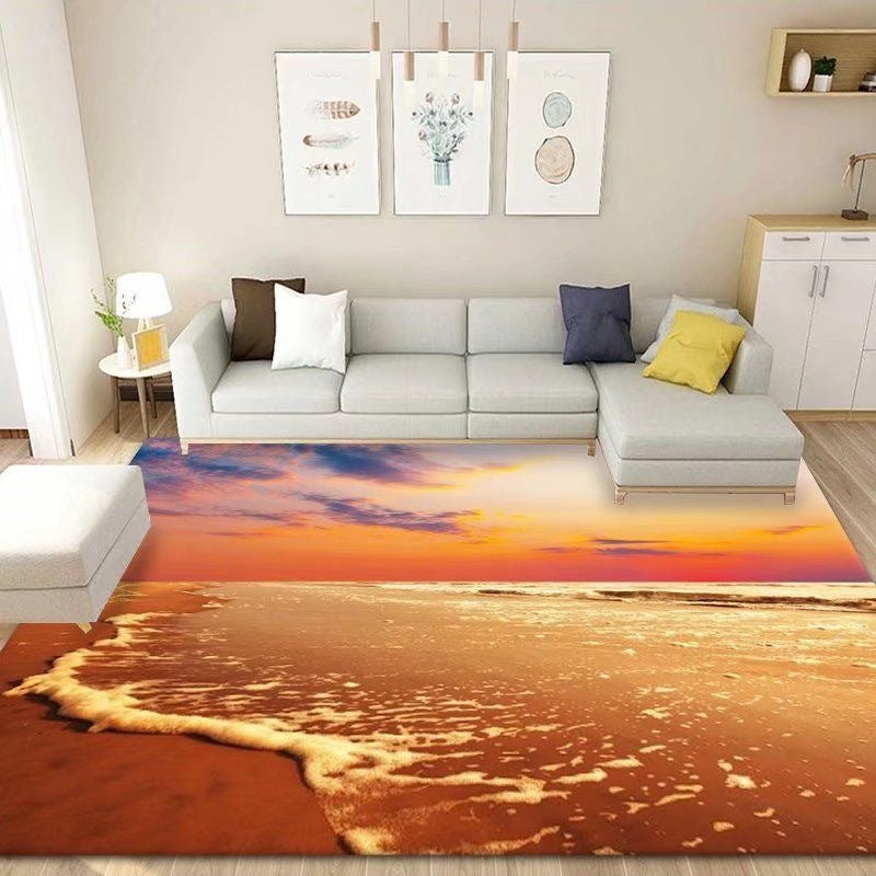 Living Room Carpet Stain-Resistant Easy to Clean Sofa Coffee Table Rug Home Insulation Silent Simple Style Non-Slip Crystal Velvet Carpet