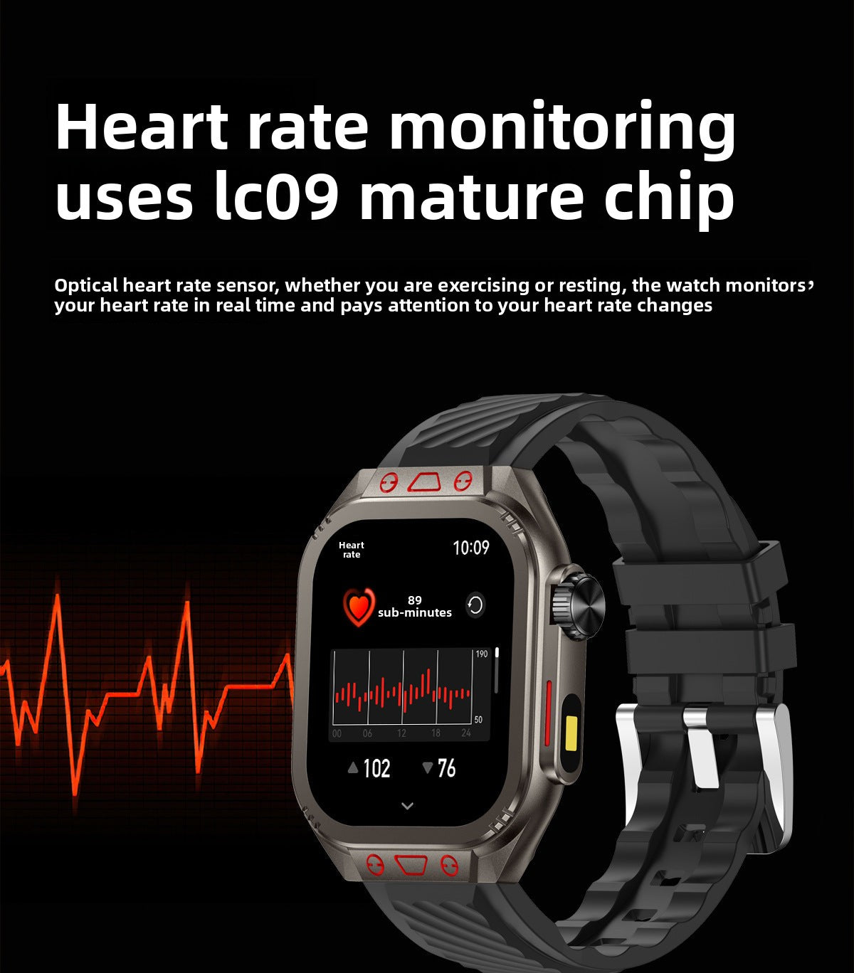 ZW10 Max Smart Watch Bluetooth Call True Heart Rate Step Sleep Monitor Flashlight Outdoor Three-Proof Sports