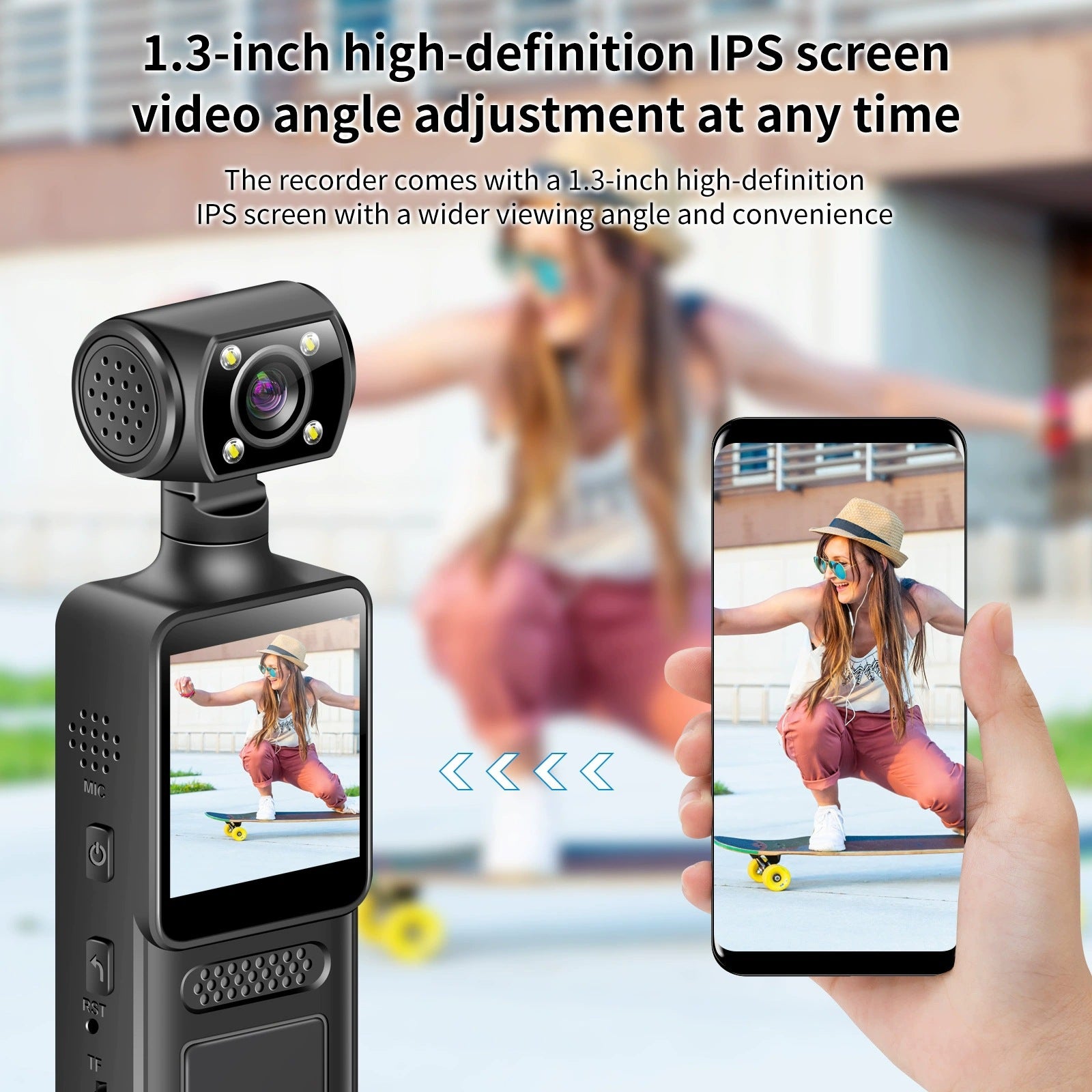 M12Handheld Pocket Camera Portable Body Camera with Clip Sports Camera Handheld Video Recorder Cycling Recorder