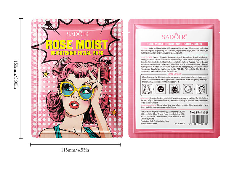 Goddess Mask SADOER Hyaluronic Acid Moisturizing Hydrating Face Mask Sheets Wholesale for  Trade