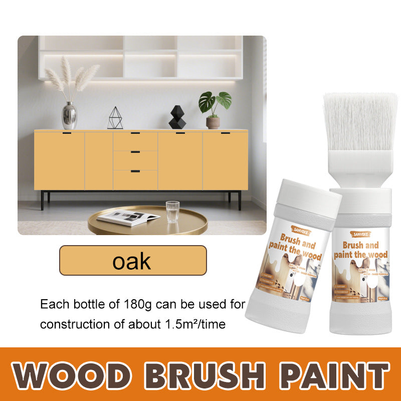 Hot Sale Odorless Water-Based Wood Paint with Brush for Furniture Renovation, Wood Door Color Change, Indoor and Outdoor Universal