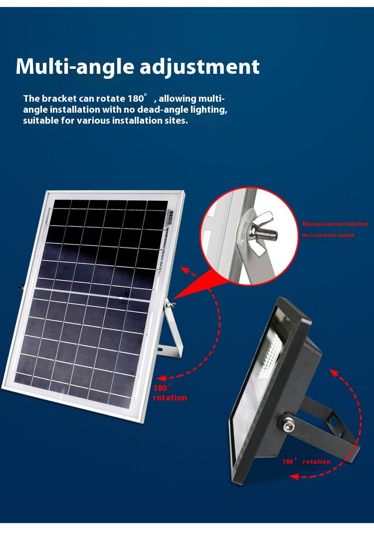 IP67 Waterproof 100W/200W/300W Smart Auto-Darkening ABS Split Solar Floodlight Outdoor Lighting