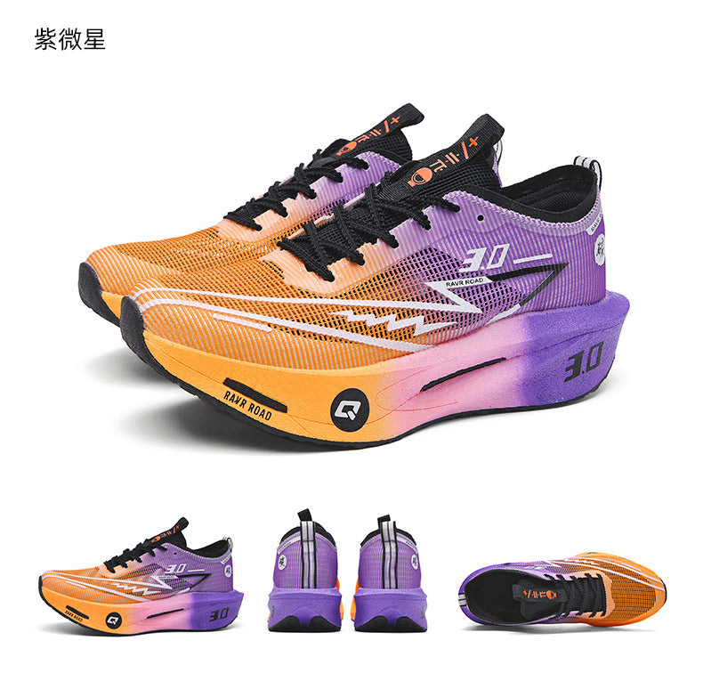 New Fashionable Casual Breathable Comfortable Running Shoes with Real Carbon Plate High Elasticity Shock Absorption for Student Training Sports Shoes