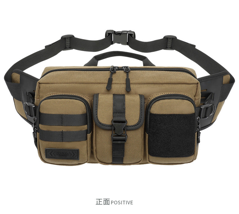 OZUKO Tactical Waist Bag Men's Multifunctional Crossbody Bag Waterproof Outdoor Large Capacity Sports Portable Men's Bag