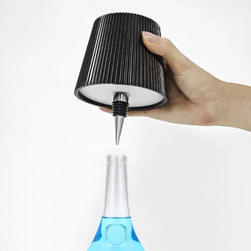 rechargeable desk lamp striped plug-in wine bottle lamp RGB Three-color Amazon  Touch Ambient Light Manufacturer