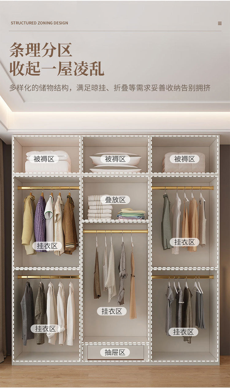 One-Door to Ceiling Heightened Solid Wood Wardrobe for Home Bedroom, Double Door Simple Assembly Cabinet, European Pine Board Storage Cabinet, Wardrobe