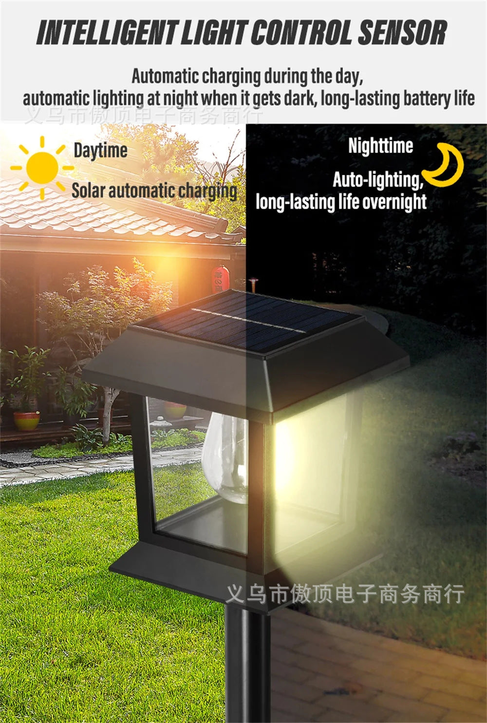 New Solar Lawn Light Outdoor Automatic Sensor Tungsten Lamp Garden Decoration Ground Plug Courtyard Landscape House Light