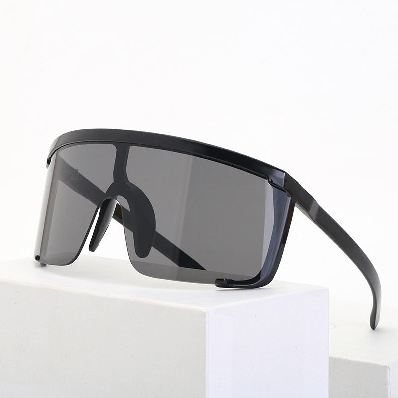 Colorful Cycling Sports Sunglasses for Men17183One-piece Windproof Frame Sunglasses for Men Trendy Sun Protection Glasses