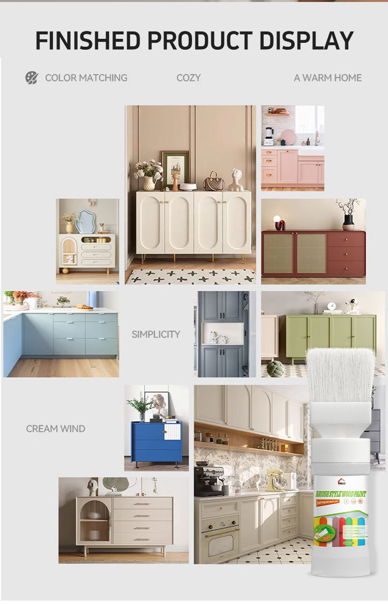 Wooden Brush Paint Solid Wood Cabinet Table Chair Water-Based Coating Door Window Furniture Renovation Color Change Latex Paint Oil Paint