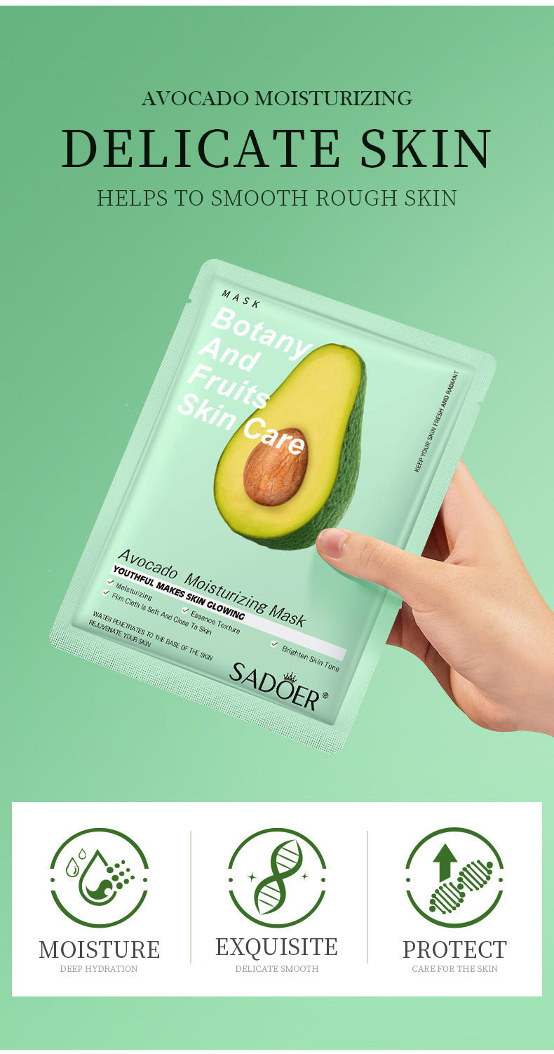 Fruit Mask SADOER Avocado Rose Hydrating Moisturizing Tablets Cross-border Foreign Trade Skincare Wholesale