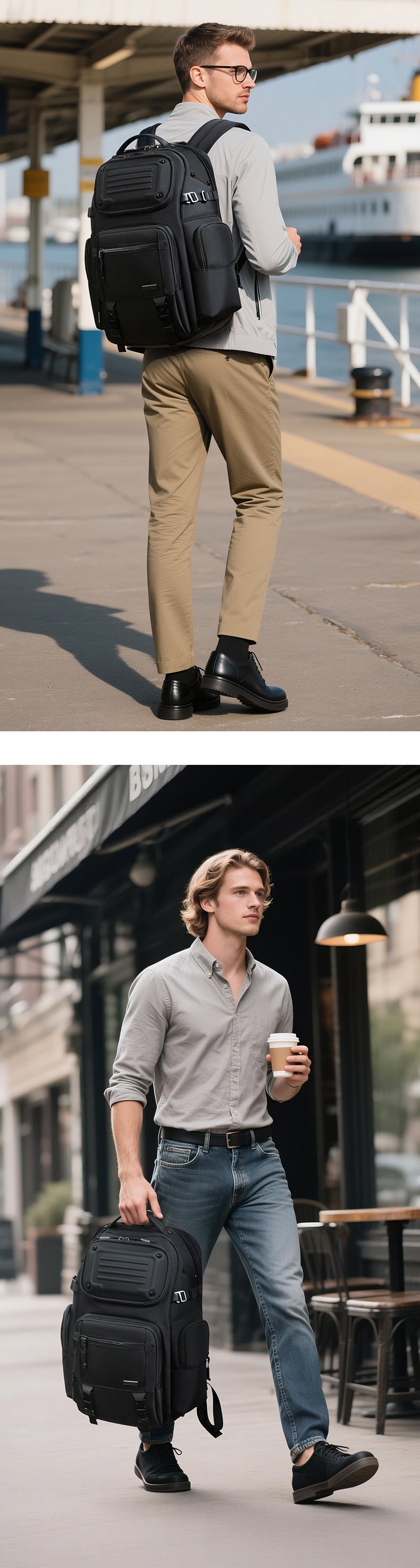 ozuko Business Backpack Men's Large Capacity Waterproof Computer Bag15.6Men's Commuter Backpack with High-End Feel