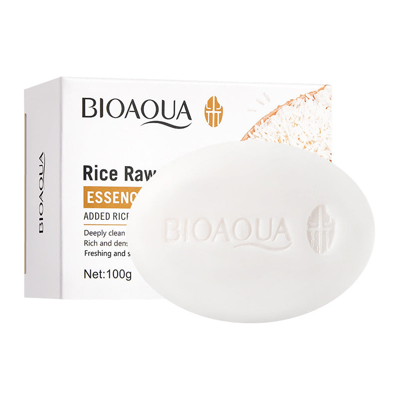 Rice Soap BIOAOUA Cleansing and Bathing Deep Cleansing Handmade Essential Oil Soap  Foreign Trade Wholesale