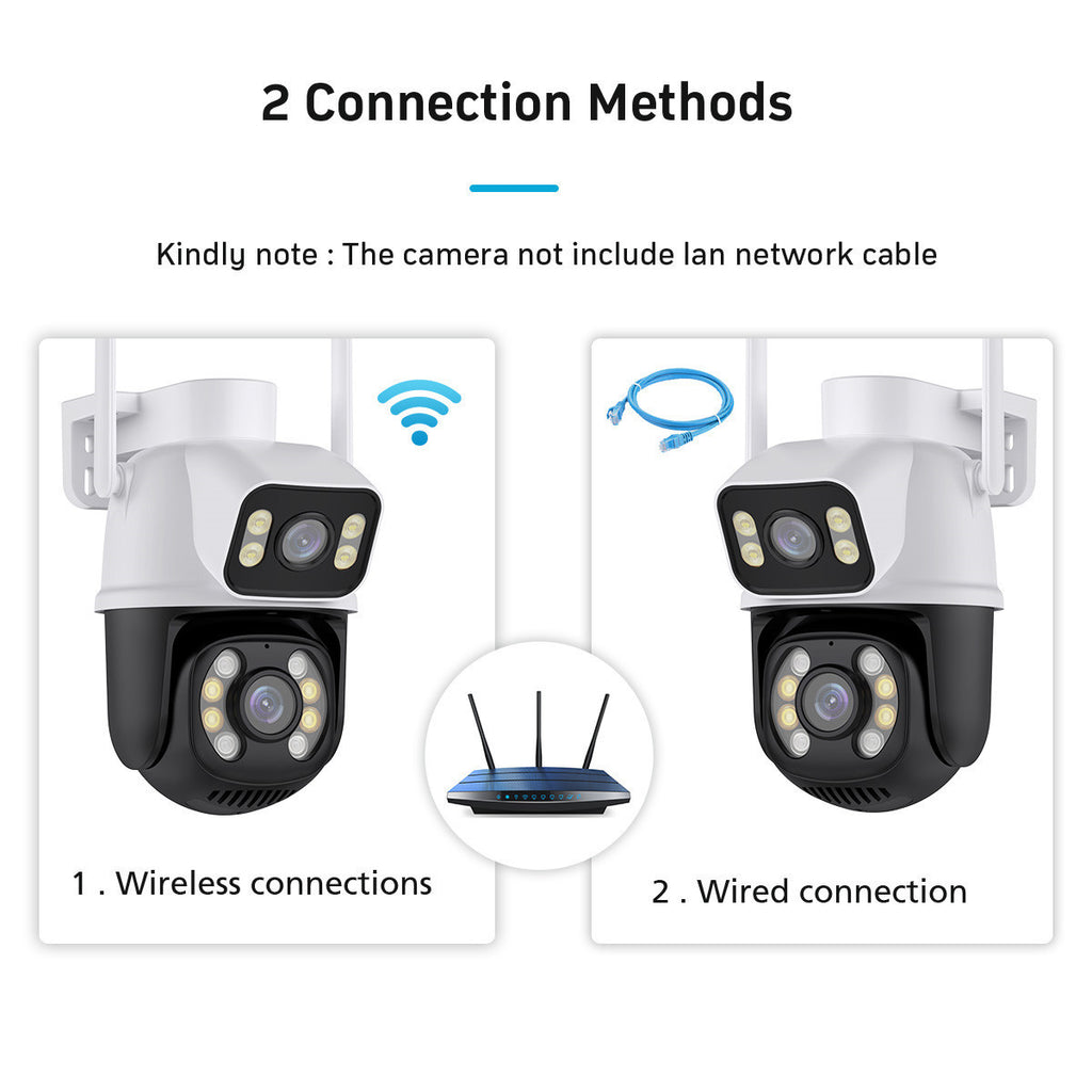 ICSEE Xiongmai Binocular Outdoor Camera Dual Screen Dome Camera WiFi Outdoor surveillance camera waterproof for outdoor use