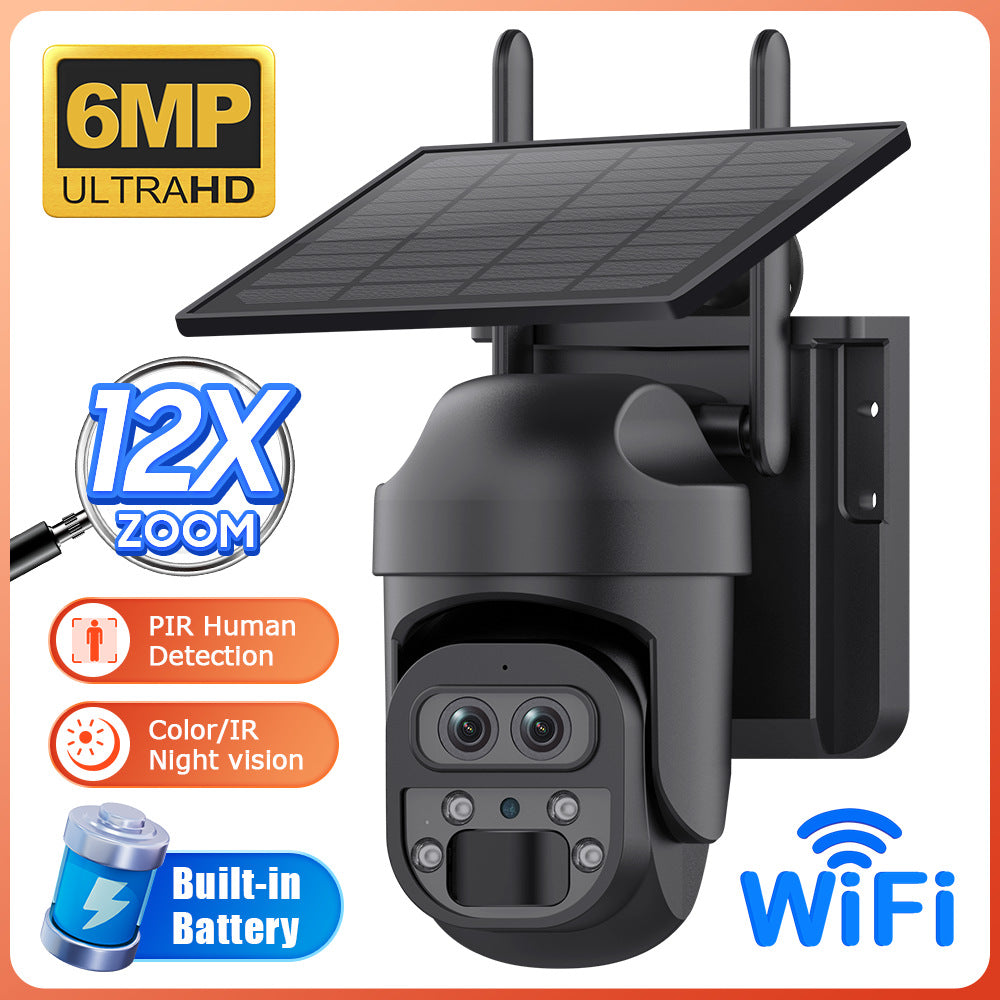 4G Solar Camera Camera12High Magnification Low Power Consumption Surveillance600Wanquan Color Camera Outdoor Waterproof