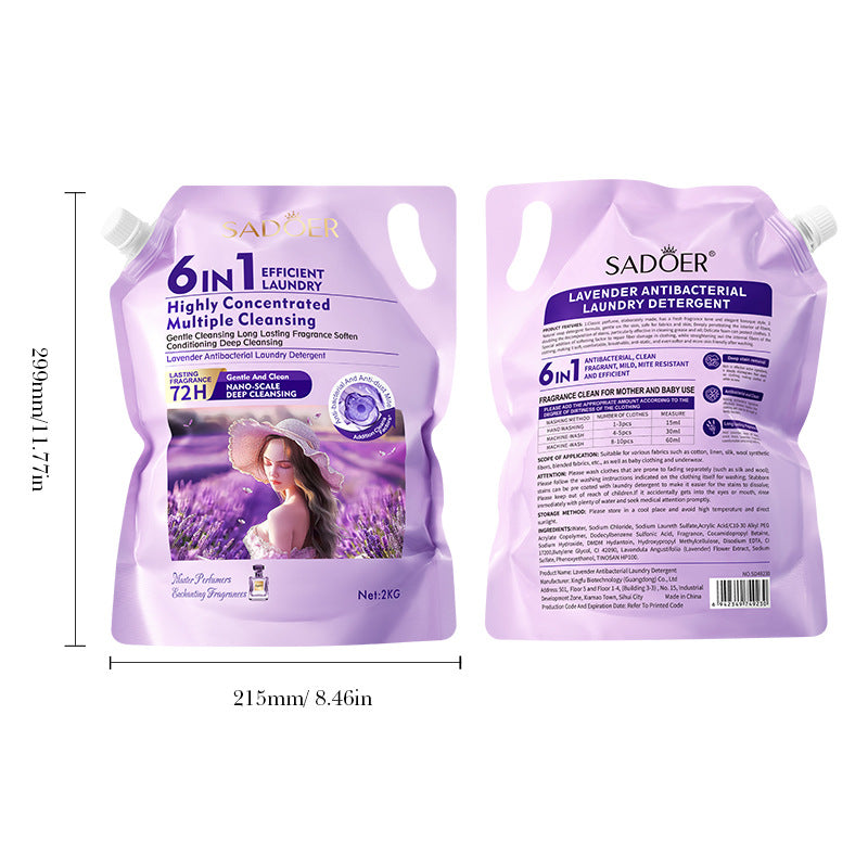 Cross-border Large Capacity Lavender Antibacterial Laundry Detergent2KG Clean Fragrance Export Manufacturer Wholesale
