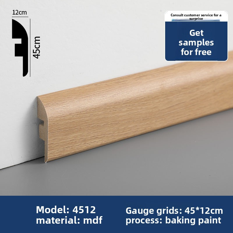 Style MDF Baseboard made of pine wood, painted solid wood baseboard, self-adhesive density board baseboard