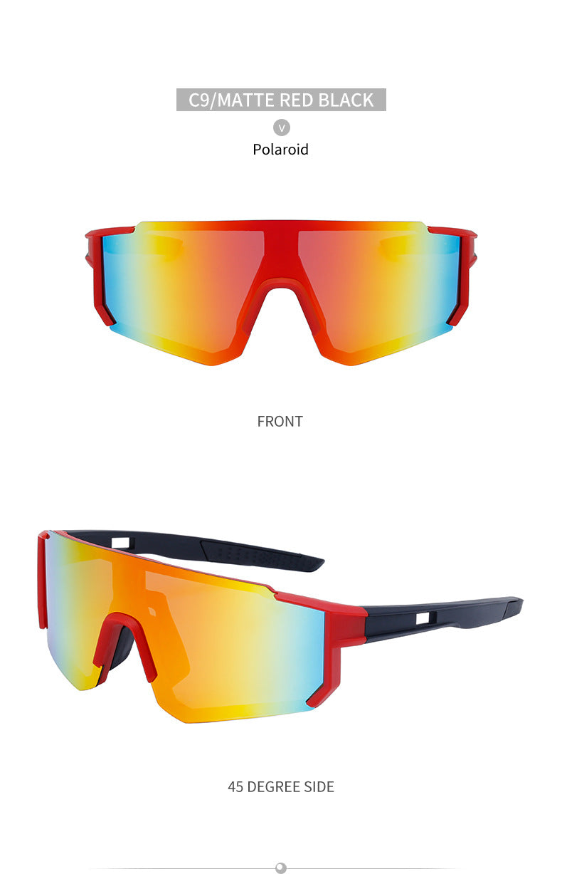 Outdoor Cycling Windproof Sunglasses for Men and Women, European and American Style One-piece Mountaineering Polarized Sunglasses Wholesale sunglasses