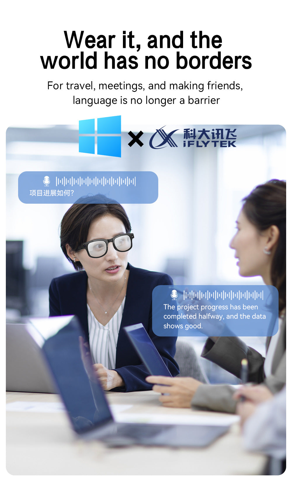 AIMB-G2Smart Glasses800100 Megapixel Camera Ai Translation Character Recognition1200P Anti-Shake Video Recording