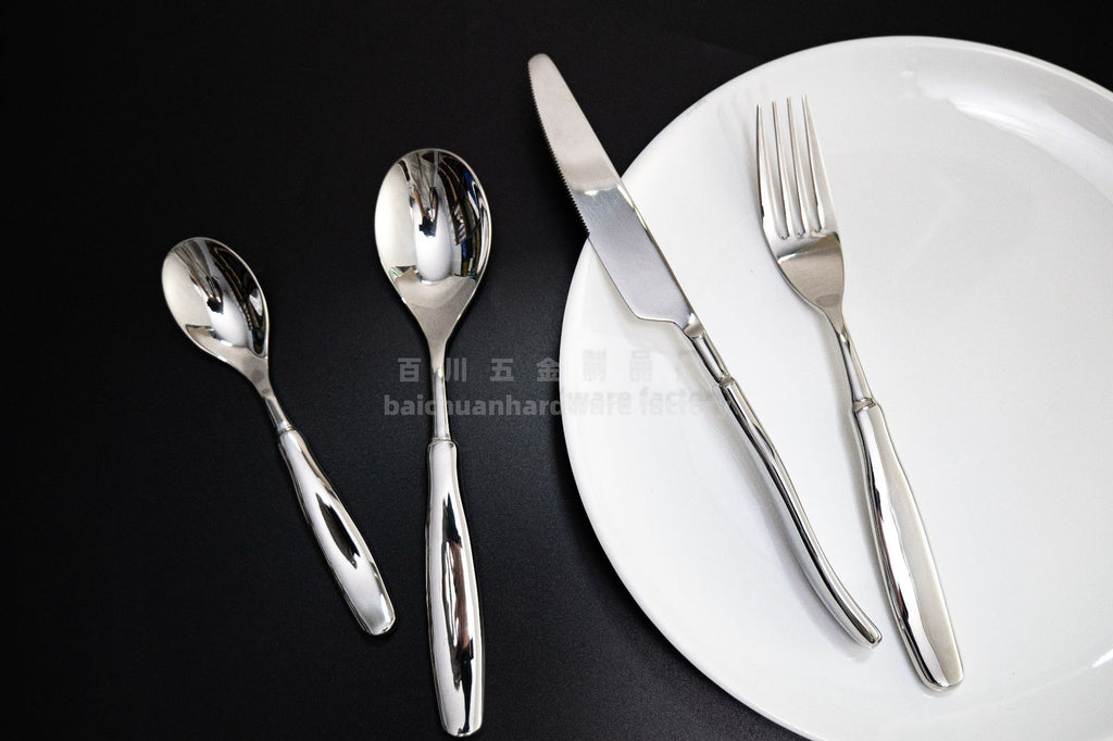 304Stainless Steel Knife Fork Spoon Thickened Tableware Western Hotel High-end Aesthetic Steak Knife Fork Spoon Forged Design