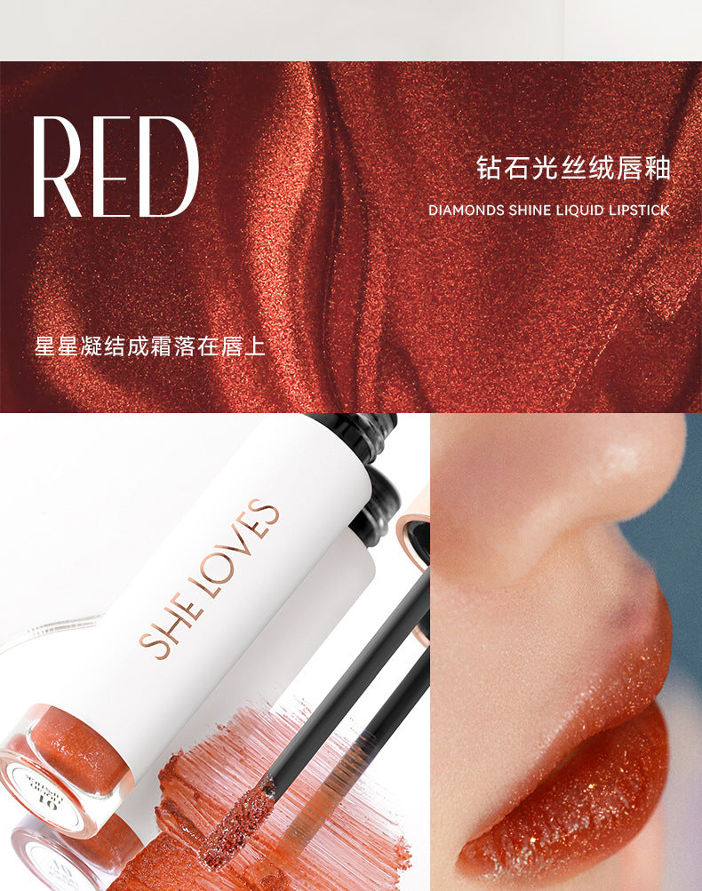 SHELOVES Diamond Fine Shimmer Matte Liquid Lipstick LiquidLipstick Wholesale Lip Gloss