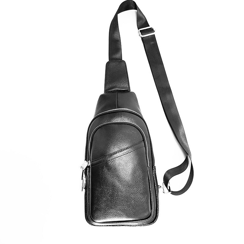 Anti-theft Bag Cowhide Chest Bag Password Lock Outdoor Sports Genuine Leather Single Shoulder Crossbody Bag Anti-theft Password Lock