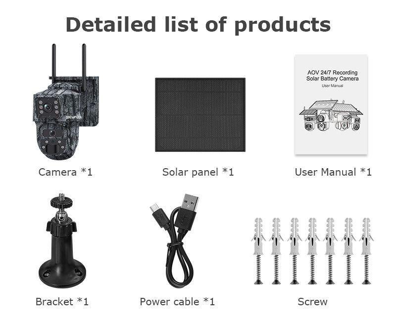 AOV Low Power Consumption4G Solar camera outdoor wireless600Ten Thousand Pairs of Lenses
