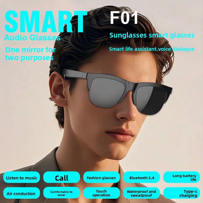 F01Wireless Stereo Smart Bluetooth Glasses Waterproof Bluetooth Hands-Free Call Music Playback Sunglasses Sunglasses