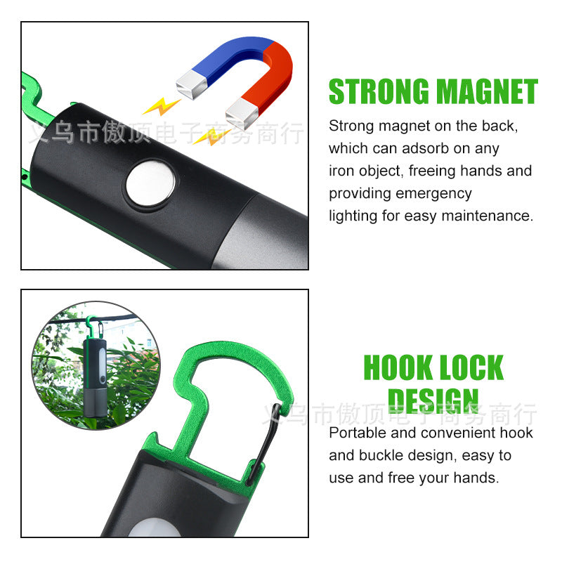 Multifunctional Flashlight Portable Keychain Magnetic Suction Light USB Rechargeable Lighting Work Light LED Sidelight