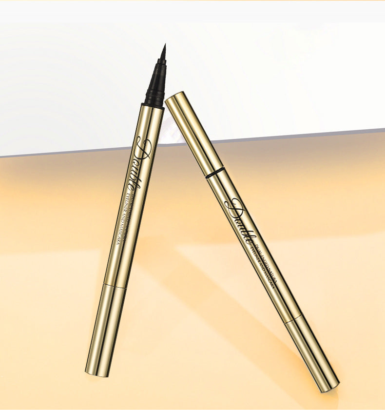 European Beauty Double-ended Natural Eyeliner+Curling Mascara Cream Two-in-One Quick-Drying Waterproof Non-Smudging