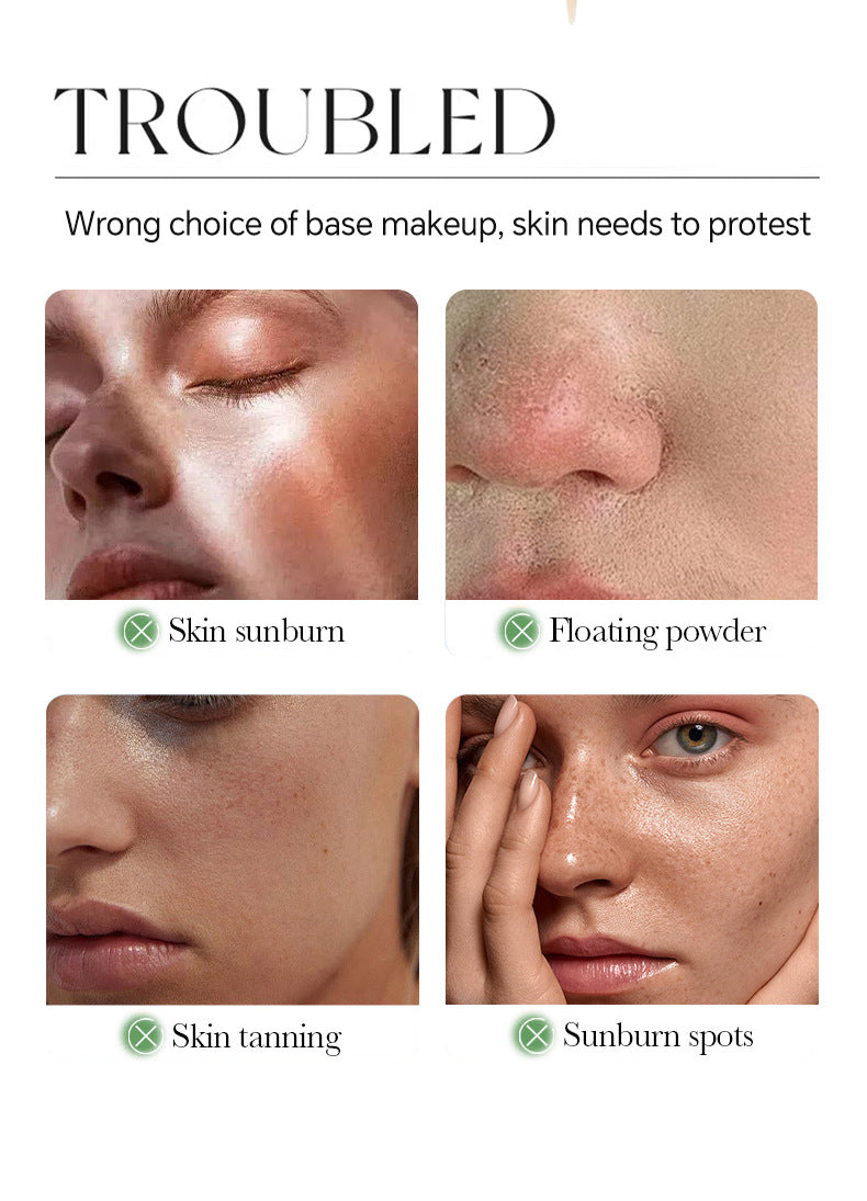 Genuine Air Cushion BB Cream Waterproof Concealer with Makeup Brush and Puff CC Cream Four-Piece Set20g*3Version