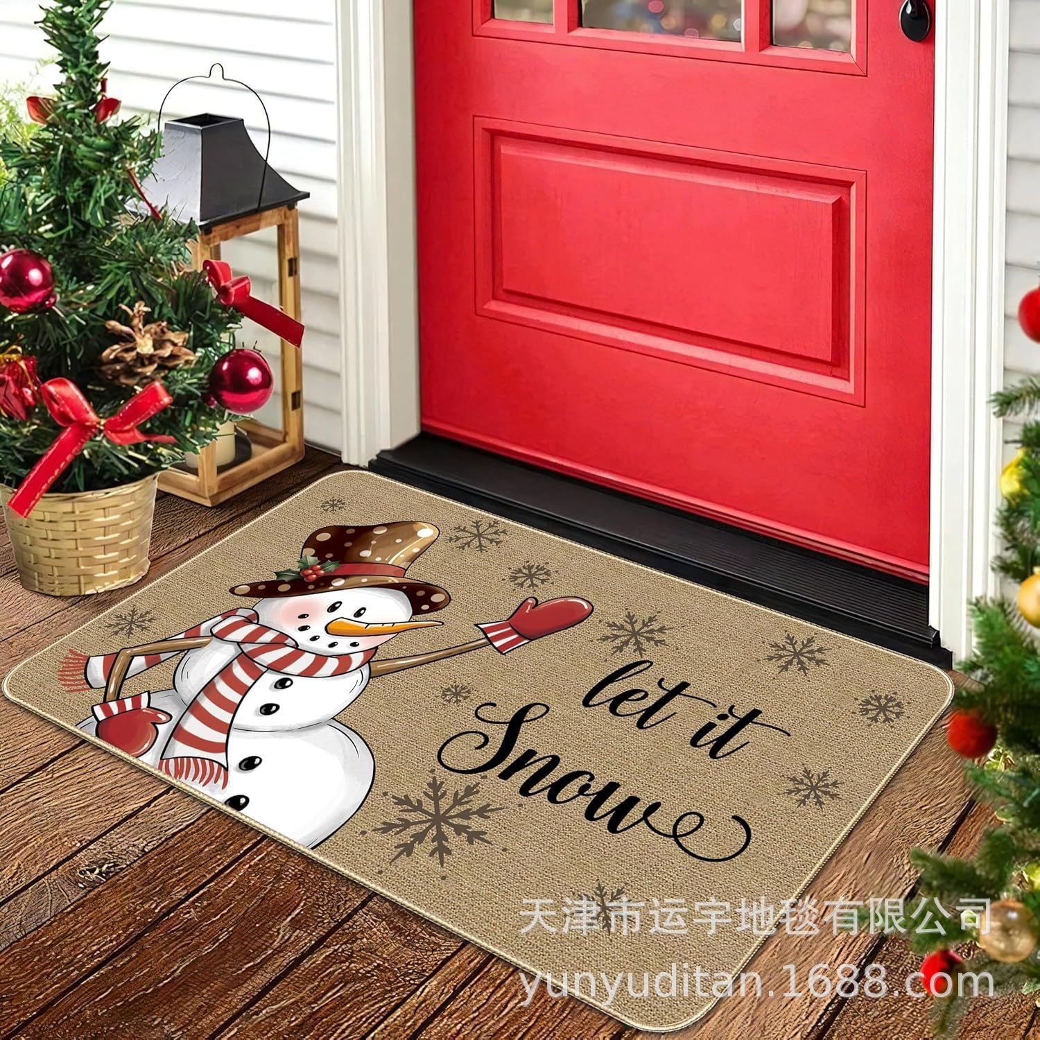 Christmas Carpet Round Living Room Mat Christmas Decoration Atmosphere Mat Christmas Tree Mat Labeling and Shipping