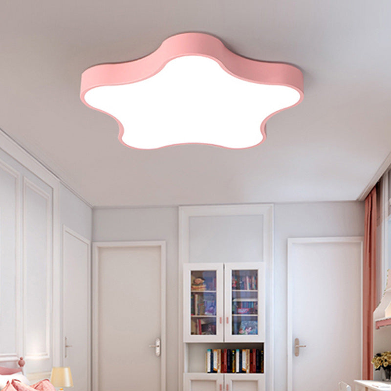 Macaron Five-Pointed Star Ceiling Light led Children's Room Lamp Nordic Iron Art Bedroom Lamp Kindergarten Cartoon Lighting