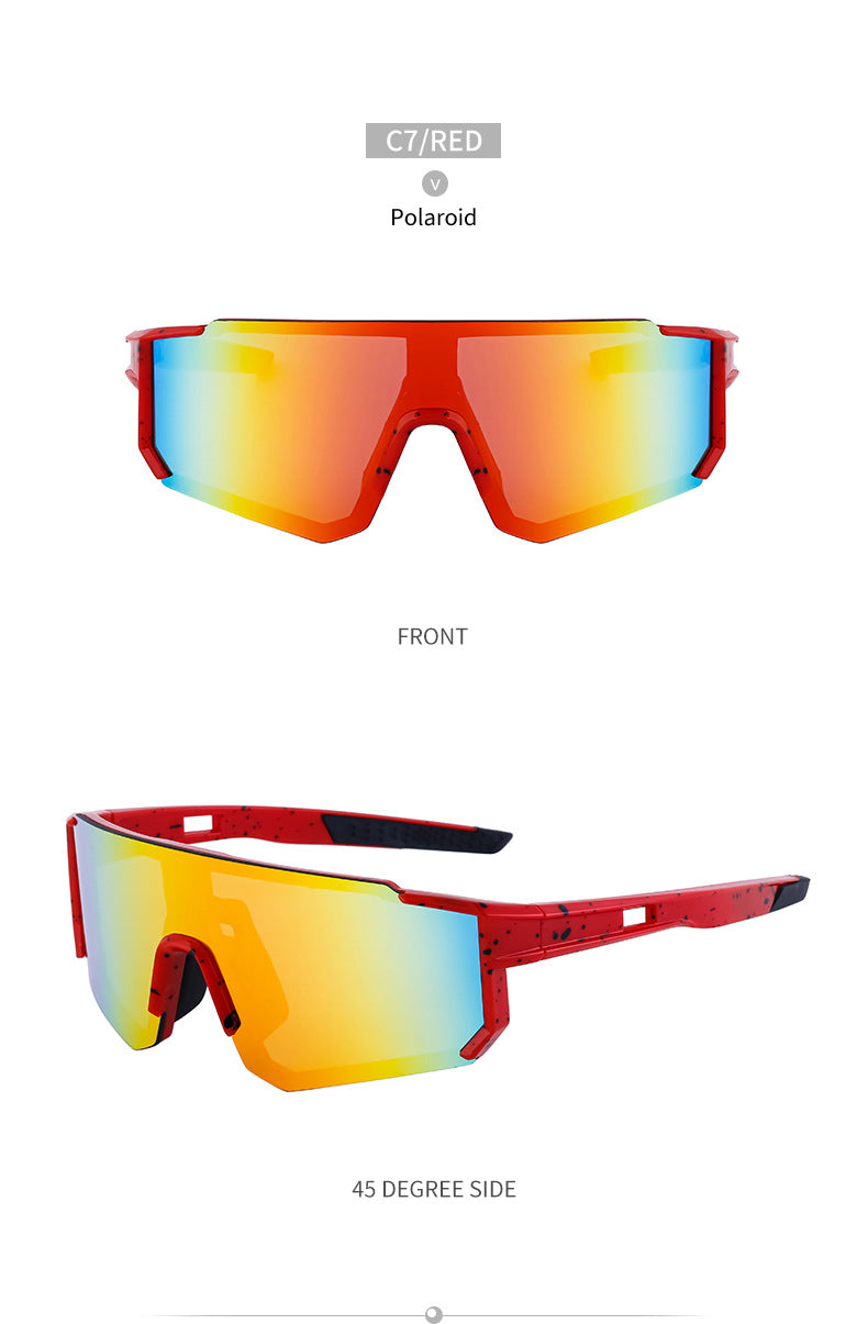 Outdoor Cycling Windproof Sunglasses for Men and Women, European and American Style One-piece Mountaineering Polarized Sunglasses Wholesale sunglasses