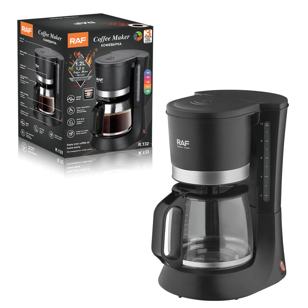 RAF Drip Coffee Maker Household Automatic Integrated Small Coffee Machine EU Plug Office Bedroom Moka Pot
