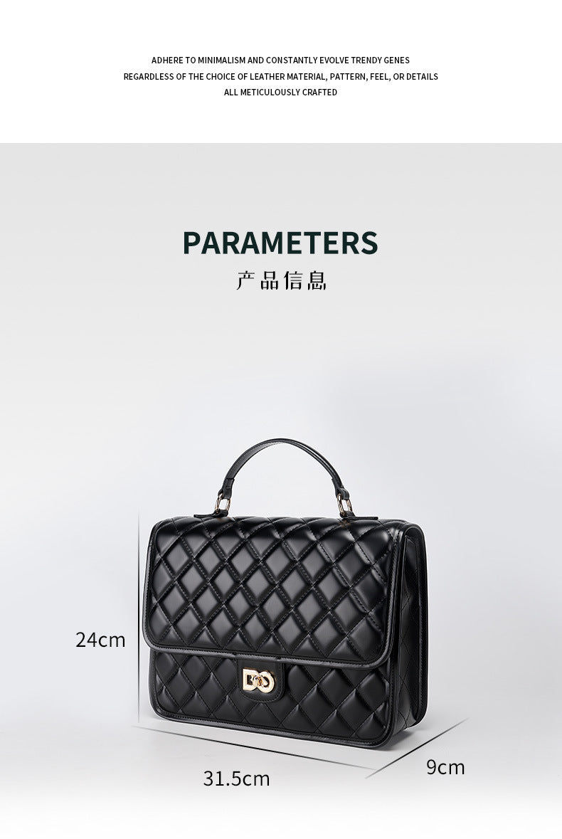 Quilted Pattern Light Luxury Fashion Niche Academy Style2024Versatile Little Chanel Style Quilted Chain Handbag and Backpack for Women