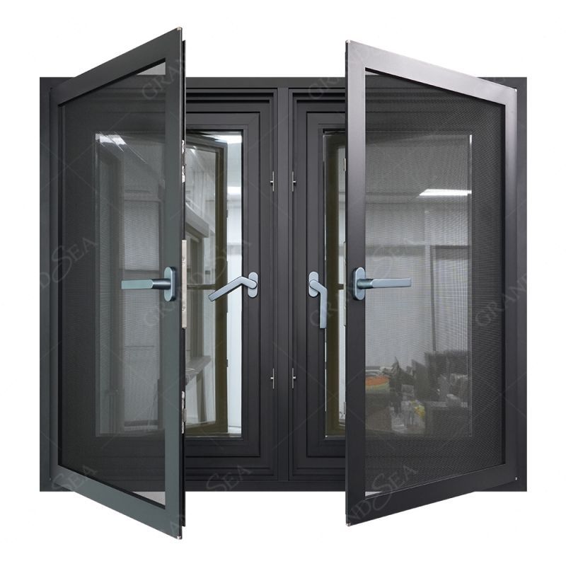 New Products Latest Design Double Glazed Windows Double French Aluminum Window With Grill Design