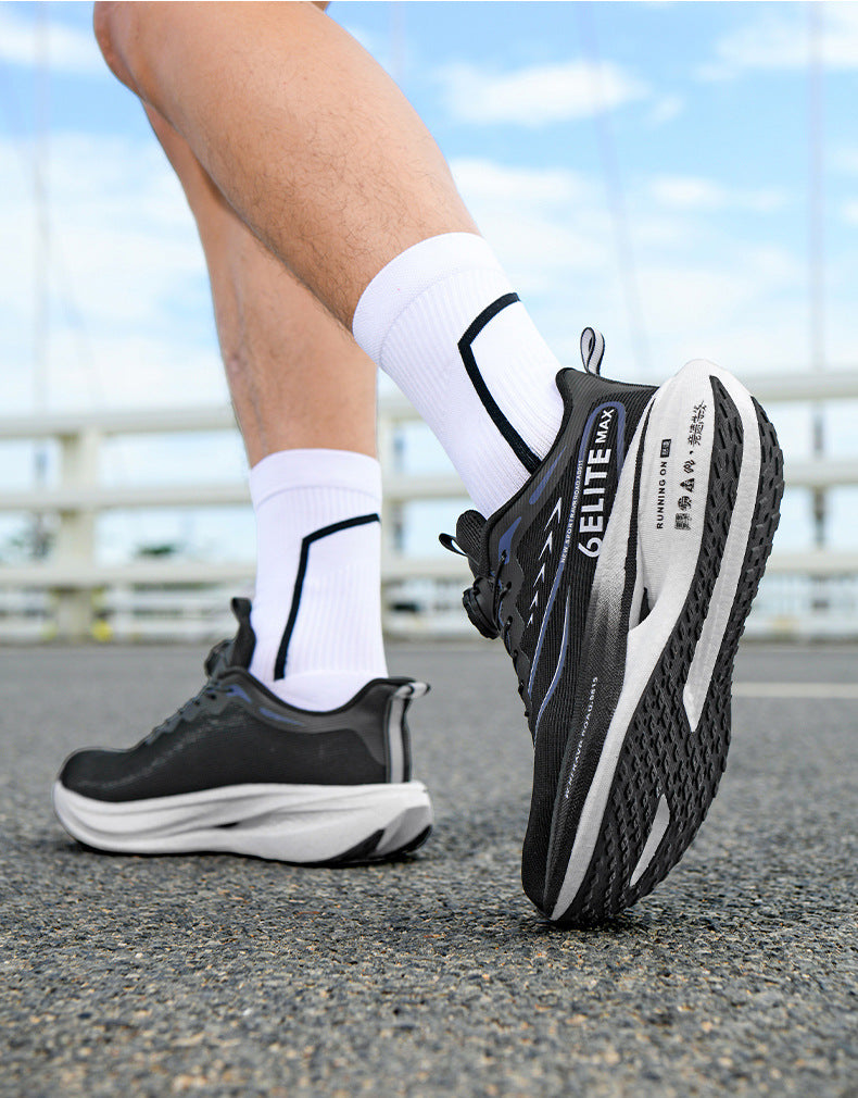 Feiteng6New Style Real Explosive Carbon Plate High Elastic Cushioning Running Shoes Luminous Casual fashion Couple Rotating Buckle Sneakers
